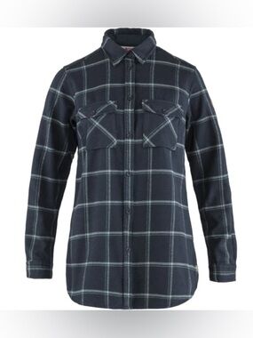 Fjallraven Women's Ovik Twill Shirt Long Sleeve Dark Navy-steel Blue Small